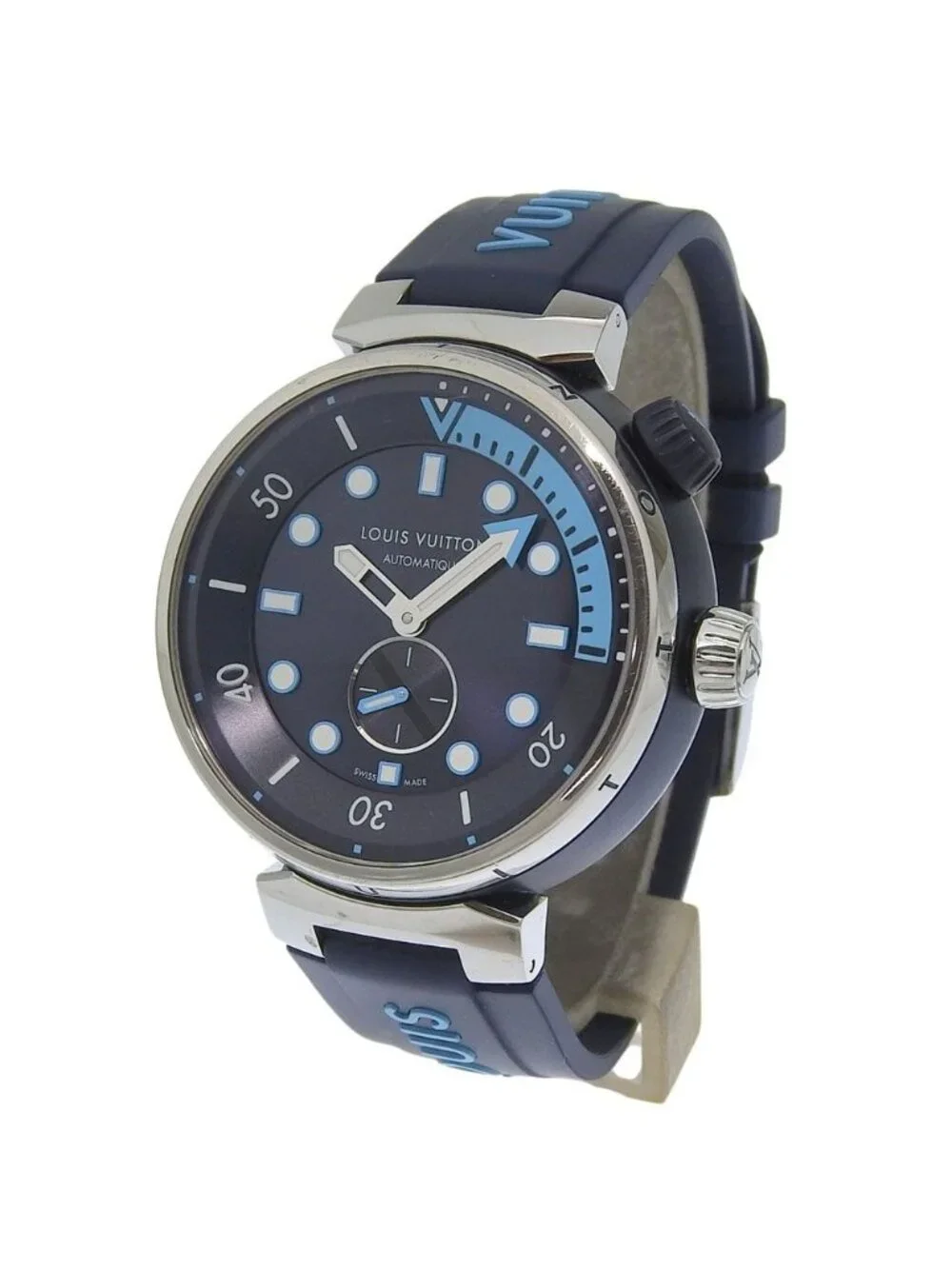 Louis Vuitton Tambour Street Stainless Steel Rubber Automatic Winding Analog